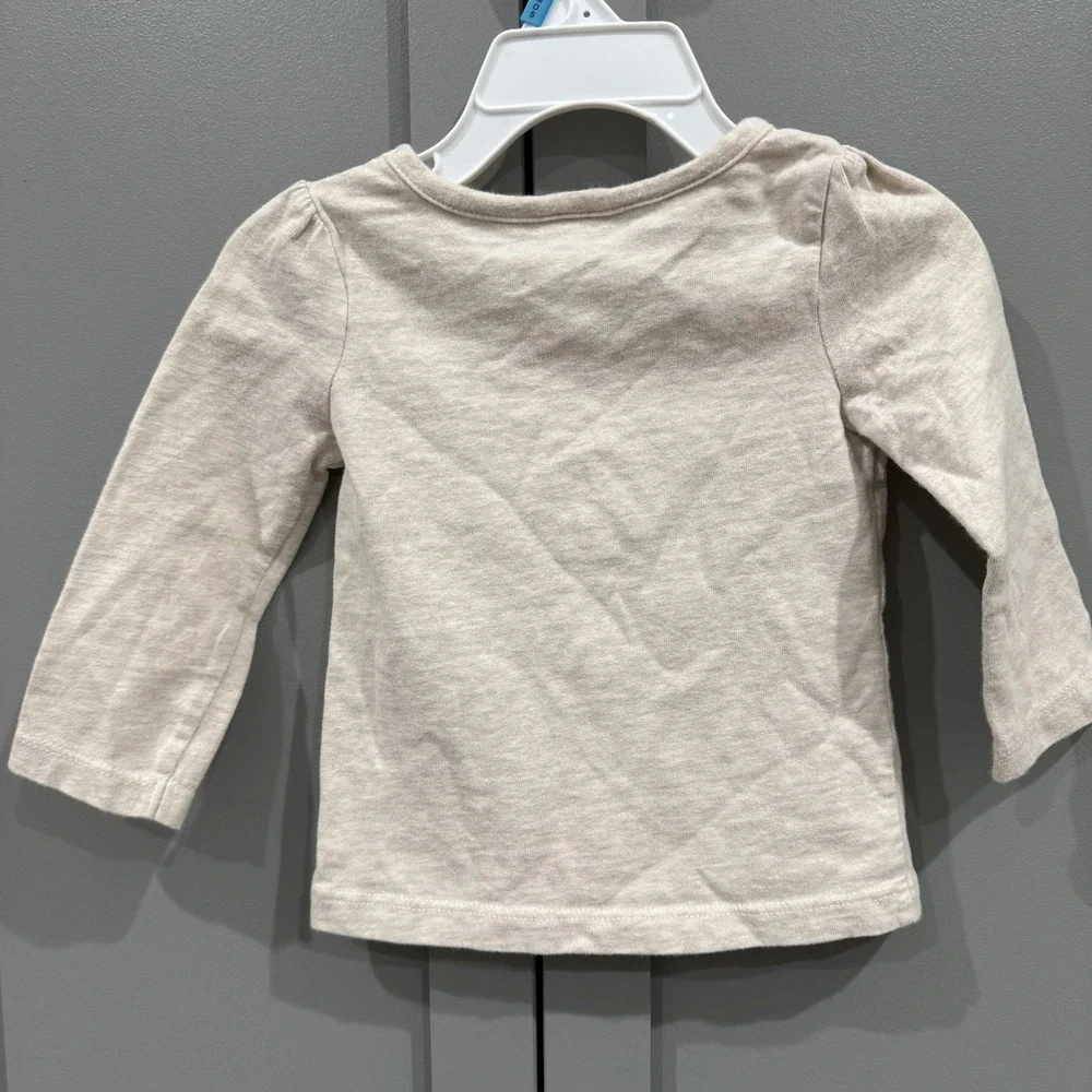 Gymboree Baby Girls 12-18 Months Puppy Tricks Graphic Long Sleeve T-Shirt Beige